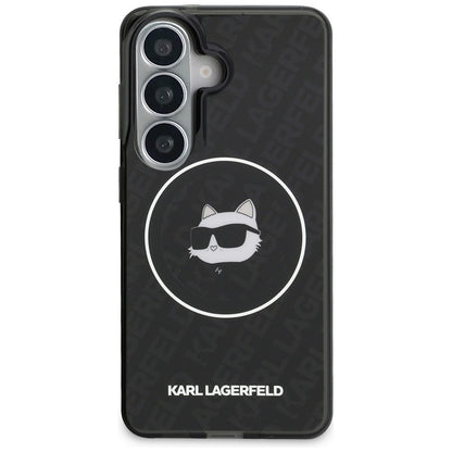 Karl Lagerfeld IML Pasikartota Choupette MagSafe - Samsung Galaxy S26 dėklas (juodas)