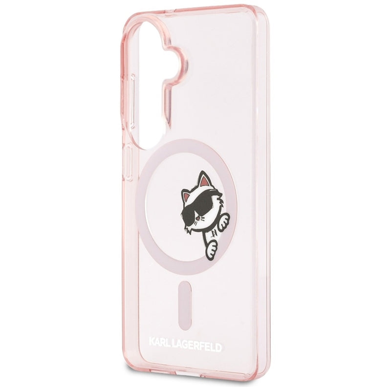 Karl Lagerfeld IML Peekaboo Choupette MagSafe - Samsung Galaxy S26 dėklas (Rožinis)
