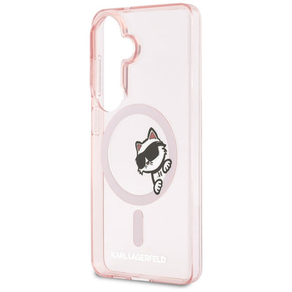 Karl Lagerfeld IML Peekaboo Choupette MagSafe - Samsung Galaxy S26 dėklas (Rožinis)