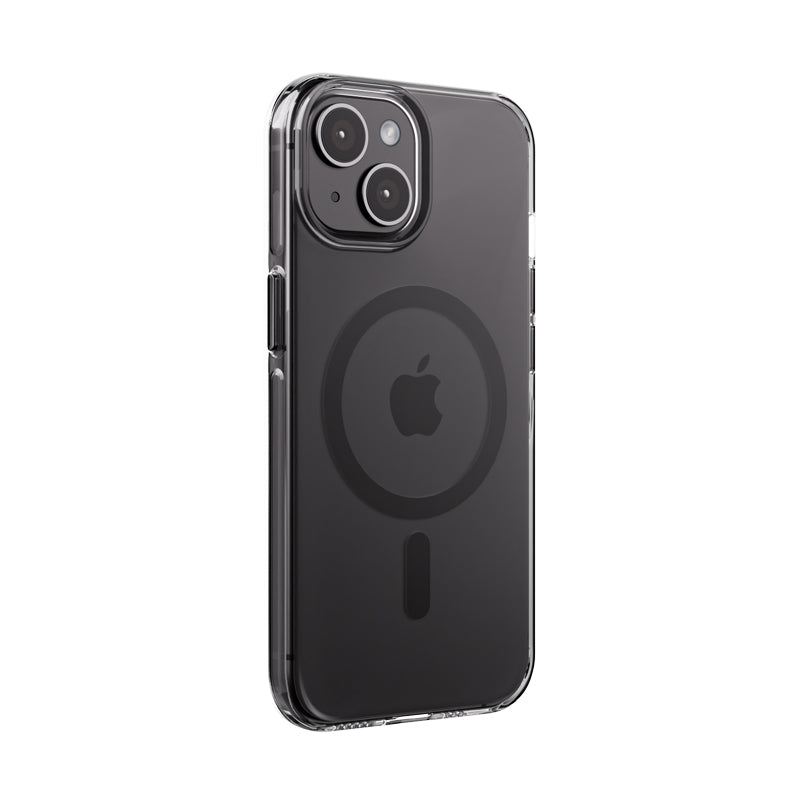 Crong Clear MAG Pro – iPhone 15 MagSafe dėklas (juodas)