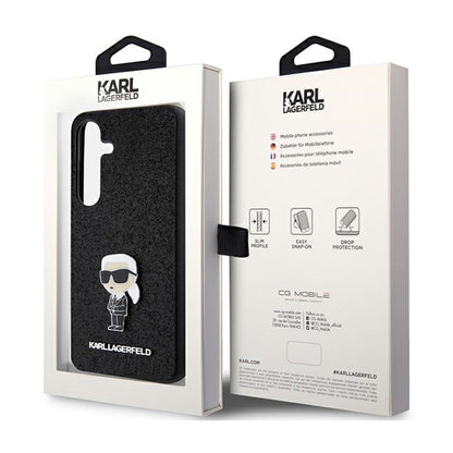 Karl Lagerfeld Fixed Glitter Ikonik Logo Metal Pin - Samsung Galaxy S24 dėklas (juodas)