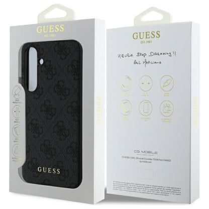 Guess 4G Charms kolekcija – dėklas Samsung Galaxy S24 FE (pilka)