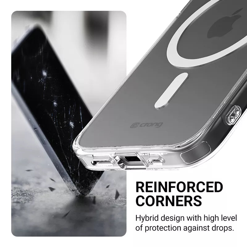 Crong Clear MAG Cover - dėklas, skirtas iPhone 16e su MagSafe (skaidrus)