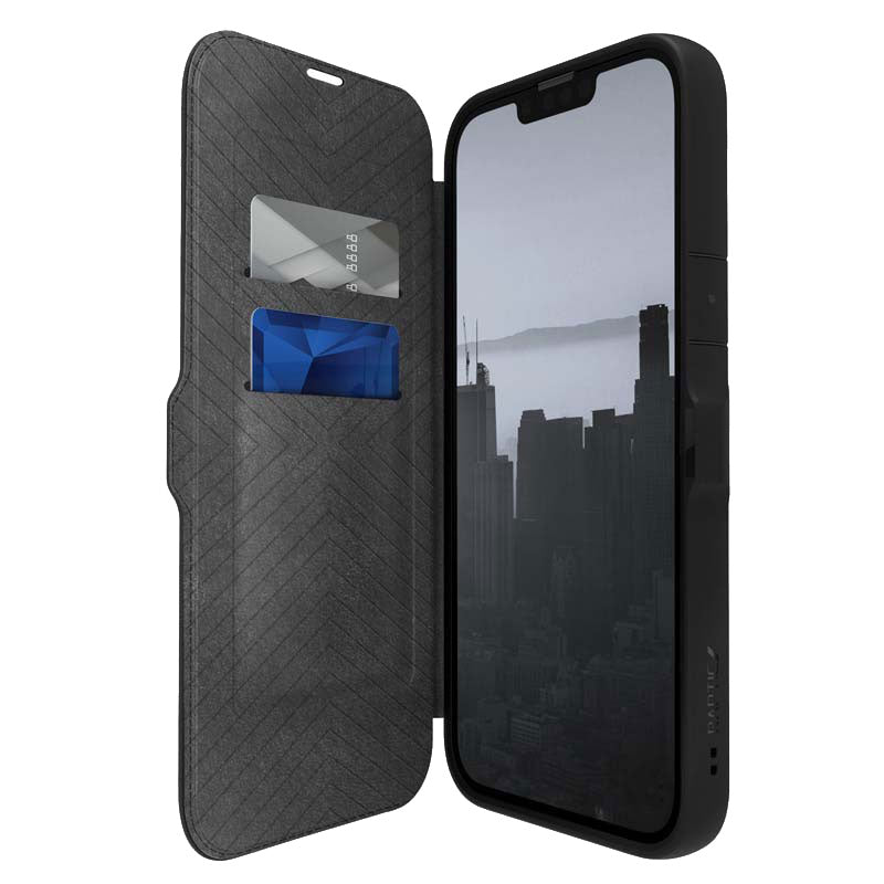 X-Doria Raptic Urban Folio - atveriamas dėklas iPhone 14 Plus (juodas)