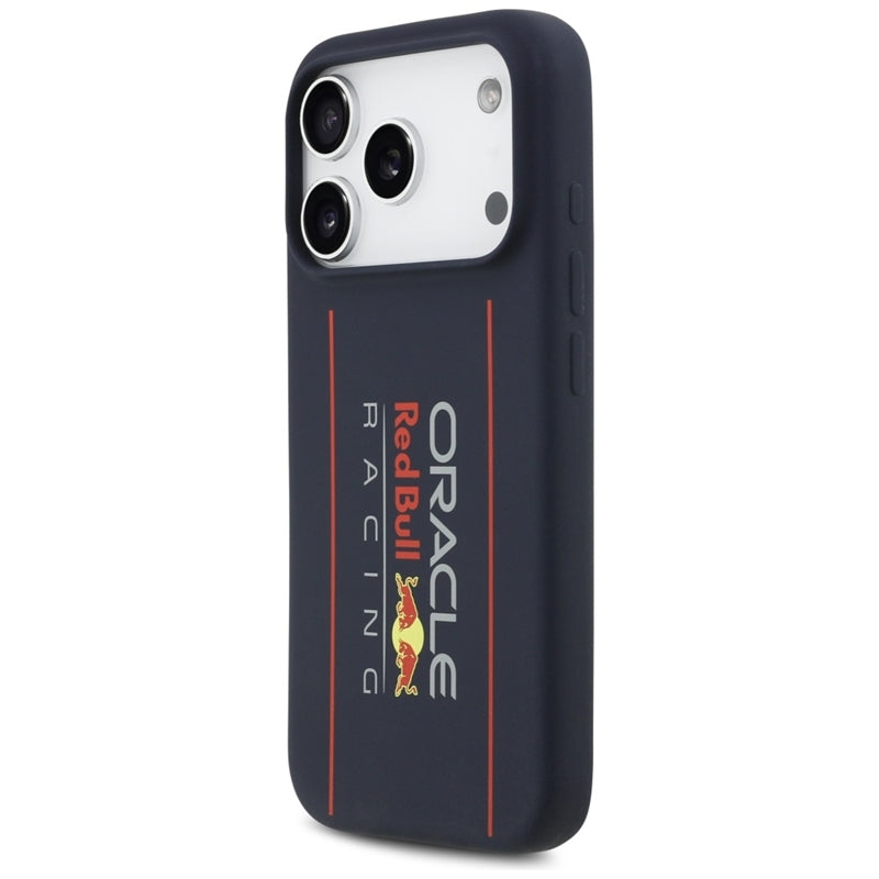 Red Bull Silikoninis Oversize Vertikalus Logotipas MagSafe - iPhone 17 Pro dėklas (Tamsiai Mėlynas)