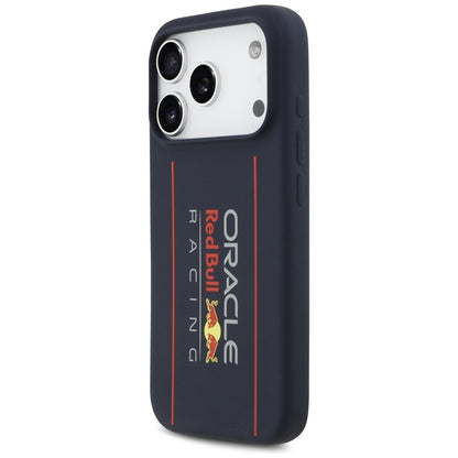 Red Bull Silikoninis Oversize Vertikalus Logotipas MagSafe - iPhone 17 Pro dėklas (Tamsiai Mėlynas)