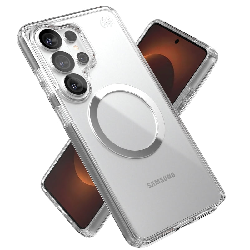 Speck Presidio Perfect-Clear Magnet - Samsung Galaxy S26 Ultra MagSafe dėklas (Skaidrus/Skaidrus/Sidabrinis)