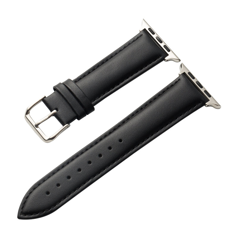 Crong Noble Band - natūralios odos apyrankė Apple Watch 44/45/46/49 mm (juoda)