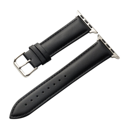 Crong Noble Band - natūralios odos apyrankė Apple Watch 44/45/46/49 mm (juoda)