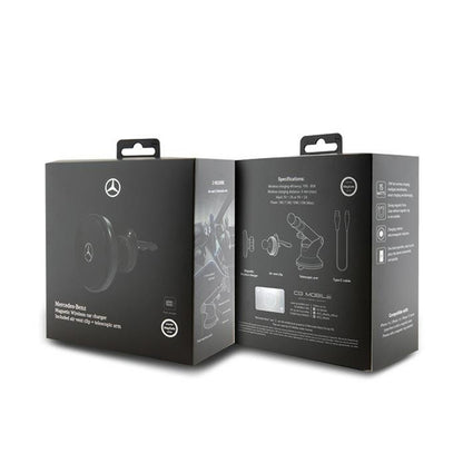 Mercedes Silver Star MagSafe – Magnetinis automobilinis laikiklis su 15W belaidžiu įkrovimu (juodas)