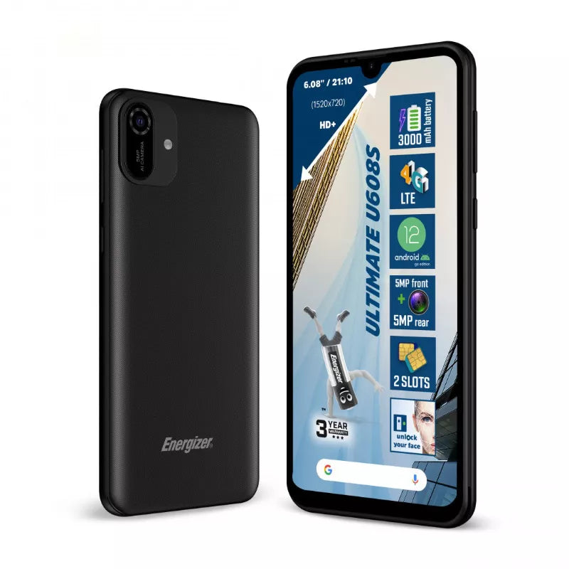 Energizer Ultimate U608S – išmanusis telefonas 2 GB RAM 32 GB 6,08 colio 4G Dual Sim ES (juodas)