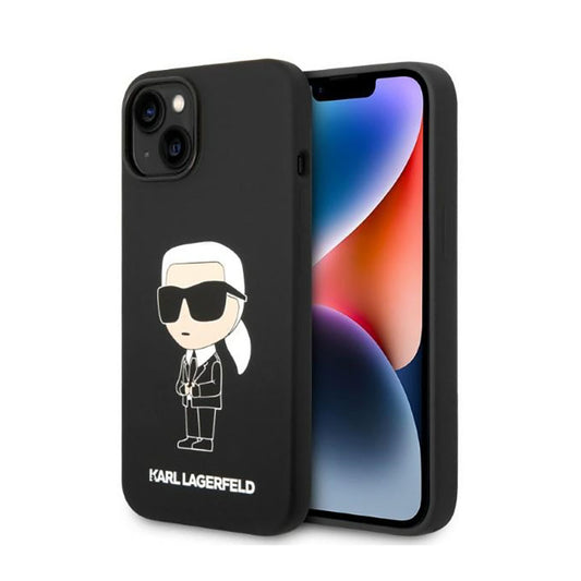 Karl Lagerfeld silikoninis NFT Ikonik – dėklas, skirtas iPhone 14 Plus (juoda)