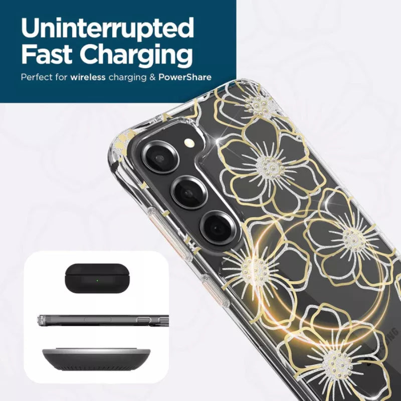 Case-Mate Floral Gems – Dėklas Samsung Galaxy S23+ (Skaidrus)