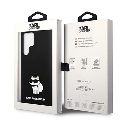 Karl Lagerfeld Silicone Choupette – dėklas, skirtas „Samsung Galaxy S24 Ultra“ (juodas)