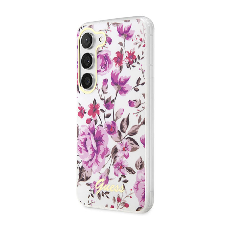 Guess Flower Collection – dėklas Samsung Galaxy S23+ (baltas)