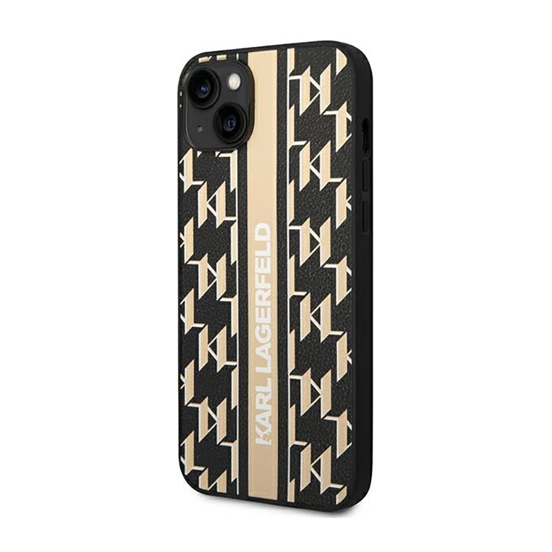 Karl Lagerfeld Monogram Stripe – iPhone 14 Plus dėklas (Rudas)