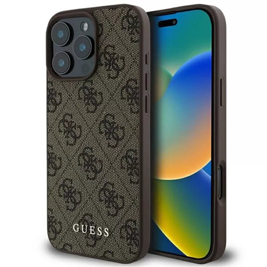 Guess 4G Classic - Dėklas, skirtas iPhone 16 Pro Max (rudas)