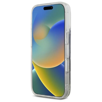 Hello Kitty skystantis blizgučių karštligė MagSafe – dėklas, skirtas iPhone 16 Pro (juoda/auksinė)