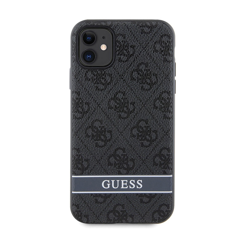 Guess 4G Printed Stripe – dėklas, skirtas „iPhone 11“ / „iPhone XR“ (pilkas)
