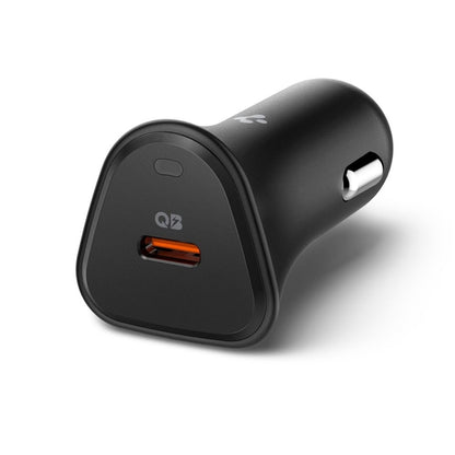 Spigen Essential EV301 - USB-C PD 3.0 PPS 30W automobilinis įkroviklis (juodas)