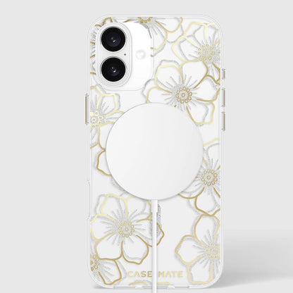 Case-Mate Floral Gems MagSafe – dėklas iPhone 16 Plus (auksinis)