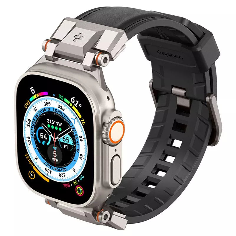 Spigen DuraPro Armor PU – dirželis, skirtas Apple Watch 42/44/45/49 mm (juodas)