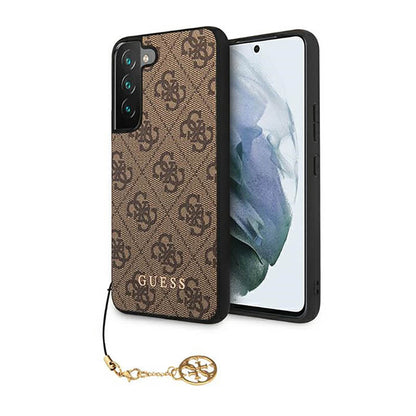 Guess 4G Charms Collection – Dėklas, skirtas Samsung Galaxy S23 (Ruda)