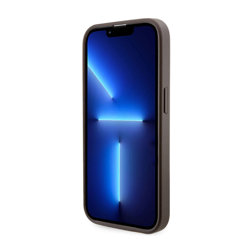 Guess GCube Stripes MagSafe – dėklas skirtas iPhone 14 Pro (rudas)