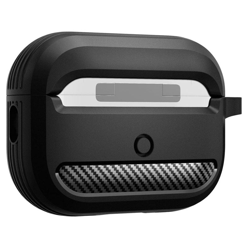 Spigen Rugged Armor – dėklas, skirtas „Apple AirPods Pro 1 / 2“ (juodas)