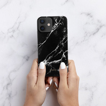 Crong Marble Case - dėklas, skirtas iPhone 12 Mini (juodas)