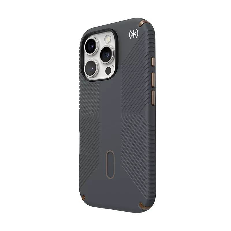Speck Presidio2 Grip ClickLock & MagSafe – dėklas iPhone 16 Pro (Charcoal Grey / Cool Bronze / White)
