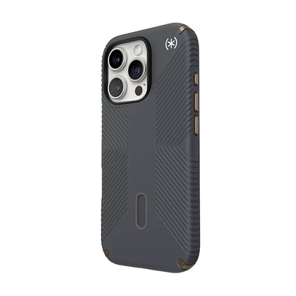Speck Presidio2 Grip ClickLock & MagSafe – dėklas iPhone 16 Pro (Charcoal Grey / Cool Bronze / White)