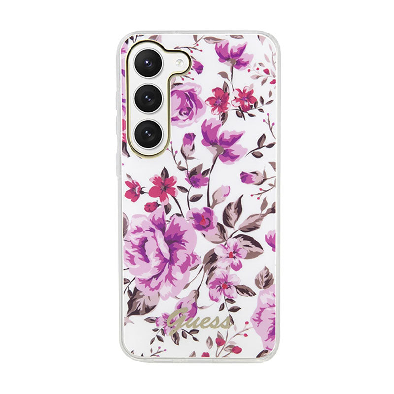 Guess Flower Collection – dėklas Samsung Galaxy S23+ (baltas)