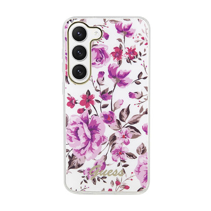 Guess Flower Collection – dėklas Samsung Galaxy S23+ (baltas)