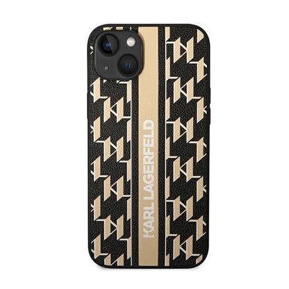 Karl Lagerfeld Monogram Stripe – iPhone 14 Plus dėklas (Rudas)