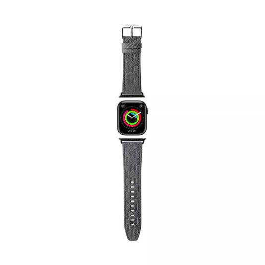 Karl Lagerfeld Saffiano Monogram - dirželis, skirtas „Apple Watch“ 38/40/41 mm (sidabrinis)