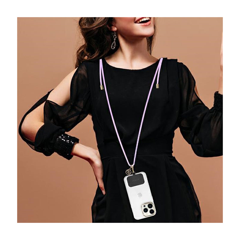 Guess CBDY Cord Nylon 4G Metal Charm - Universalus telefono dirželis (alyvinė)