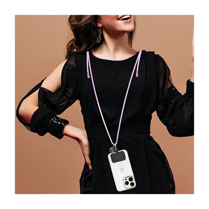 Guess CBDY Cord Nylon 4G Metal Charm - Universalus telefono dirželis (alyvinė)