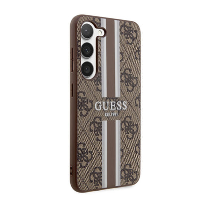 Guess 4G Printed Stripe – dėklas, skirtas Samsung Galaxy S23 (rudas)