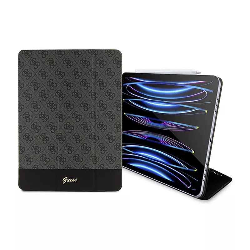 Guess 4G Stripe Allover - dėklas, skirtas iPad Pro 12.9 colių (2022-2020) (juodas)
