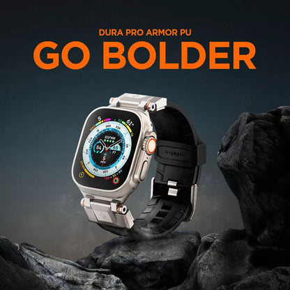 Spigen DuraPro Armor PU – dirželis, skirtas Apple Watch 42/44/45/49 mm (juodas)