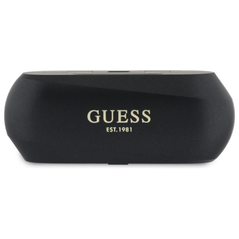 Guess Elongated Metallic Printed Logo - Bluetooth TWS ausinės + įkrovimo dėklas (juodos spalvos)