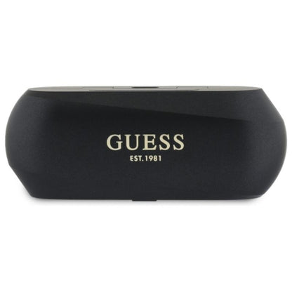 Guess Elongated Metallic Printed Logo - Bluetooth TWS ausinės + įkrovimo dėklas (juodos spalvos)