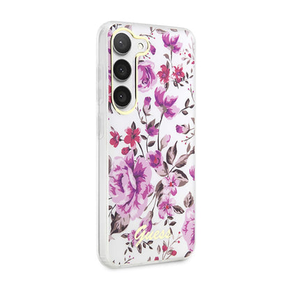Guess Flower Collection – dėklas Samsung Galaxy S23+ (baltas)