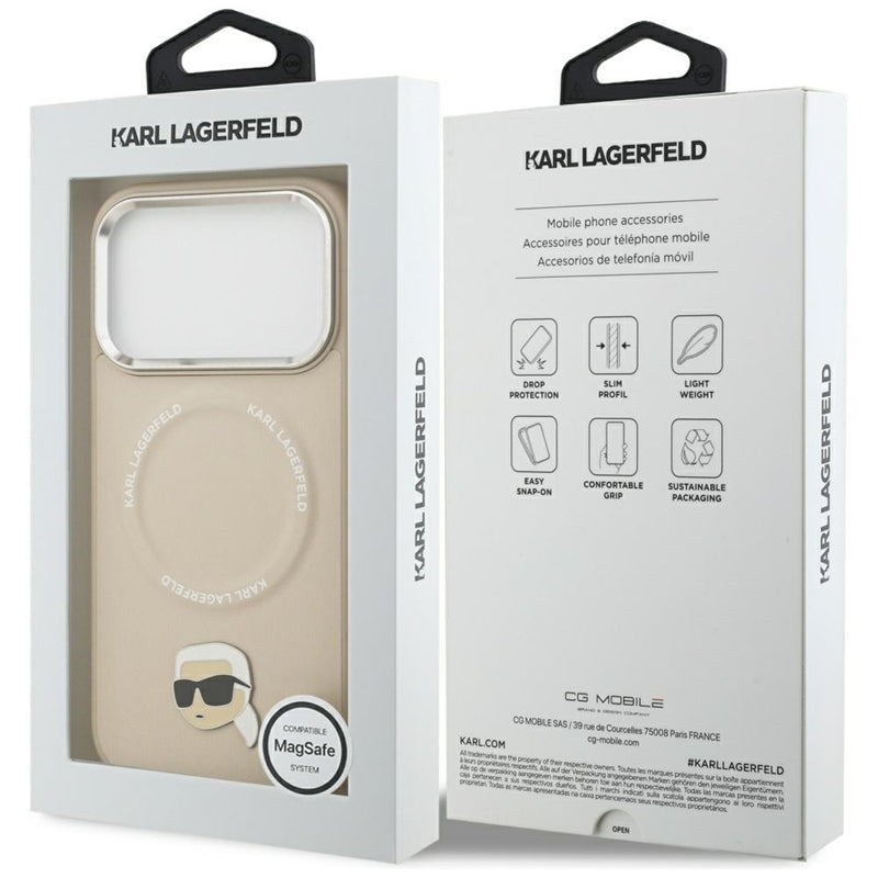 Karl Lagerfeld Karl Pin MagSafe - Dėklas iPhone 17 Pro (beige)