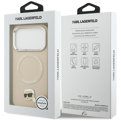 Karl Lagerfeld Karl Pin MagSafe - Dėklas iPhone 17 Pro (beige)