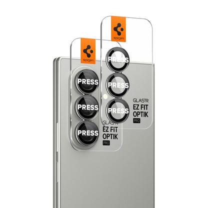 Spigen Optik Pro HD GLAS.TR EZ Fit fotoaparato apsauga 2 vnt. – lęšių apsauga, skirta „Samsung Galaxy Z Fold 7“ (2 vnt.) (juoda)