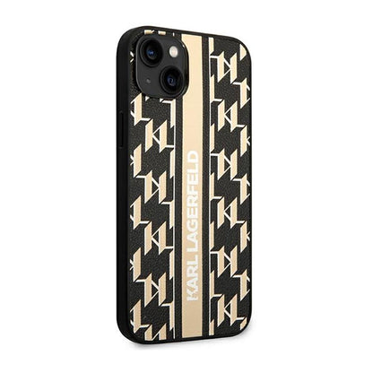 Karl Lagerfeld Monogram Stripe – iPhone 14 Plus dėklas (Rudas)