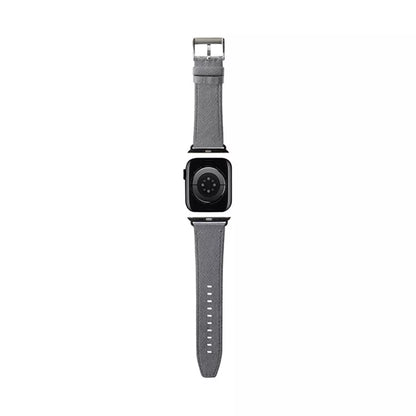 Karl Lagerfeld Saffiano Monogram - dirželis, skirtas „Apple Watch“ 38/40/41 mm (sidabrinis)