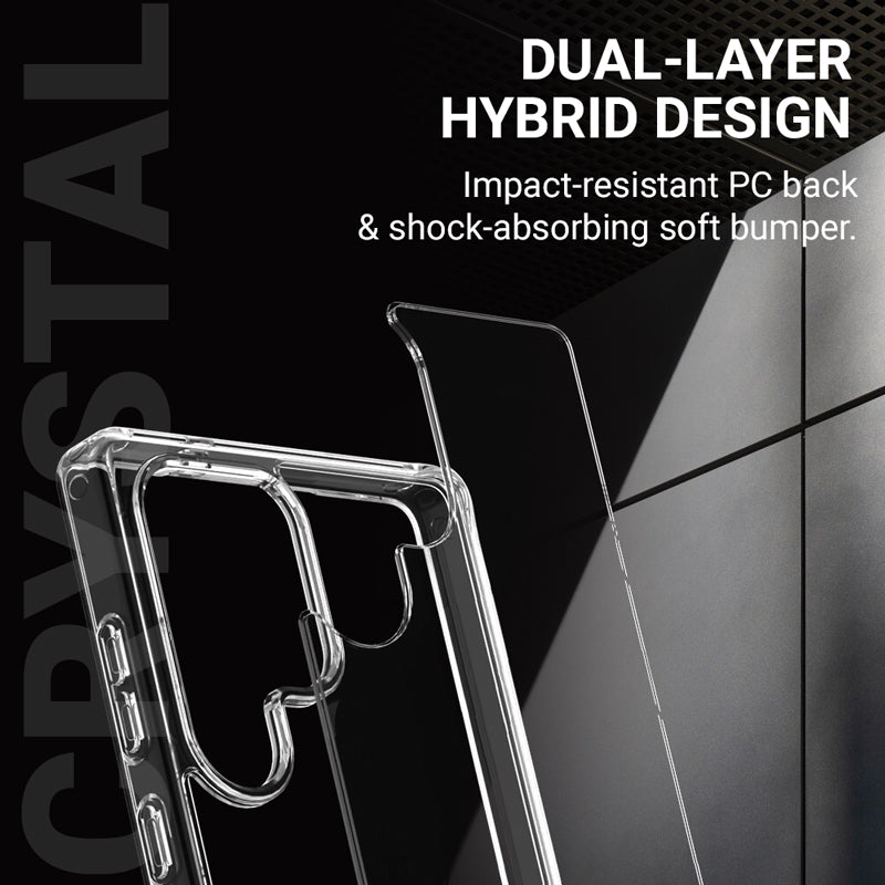 Crong Crystal Shield dangtis - dėklas skirtas Samsung Galaxy S25 Ultra (skaidrus)